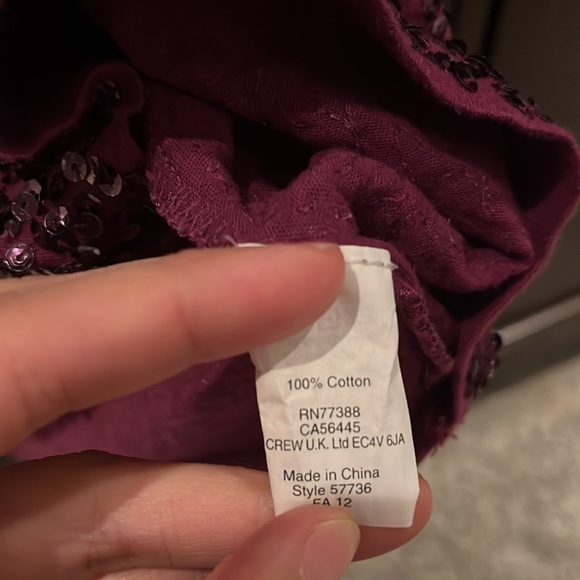 J Crew Sequin Purple T shirt - Picture 3 of 8